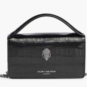 Kurt Geiger XS The Bond Croc Embossed Leather Top Handle Bag